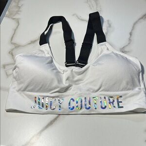 Juicy Couture White Bra with Holographic Logo